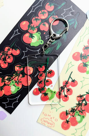 tomato charm and sticker sheets